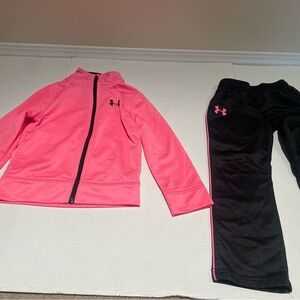 Under Armour Girls Pink and Black Active Jacket and Pants Size 4